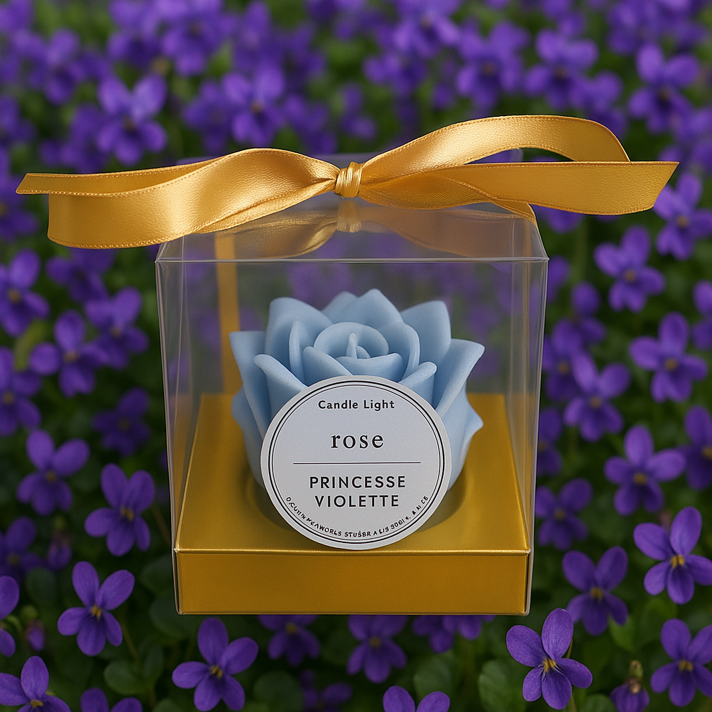 Bougie forme de rose 105 g Princesse Violette