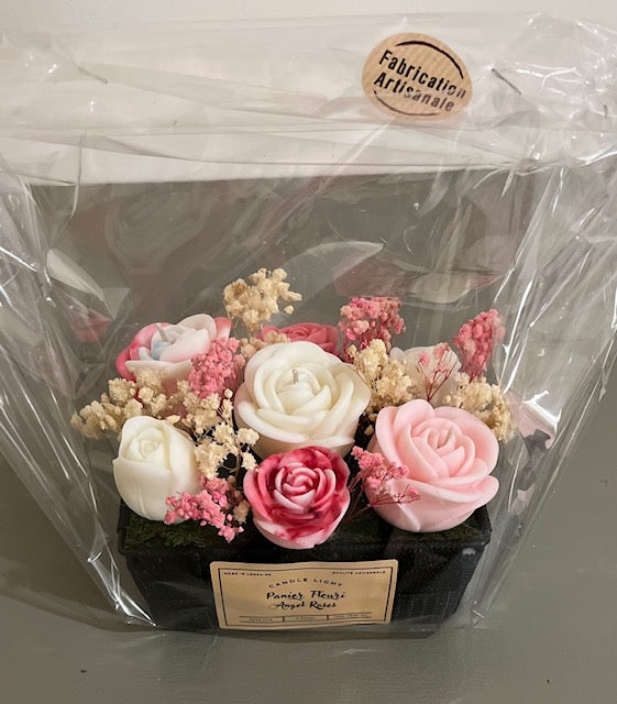 Panier Fleuri Rose d'Amour 7 roses